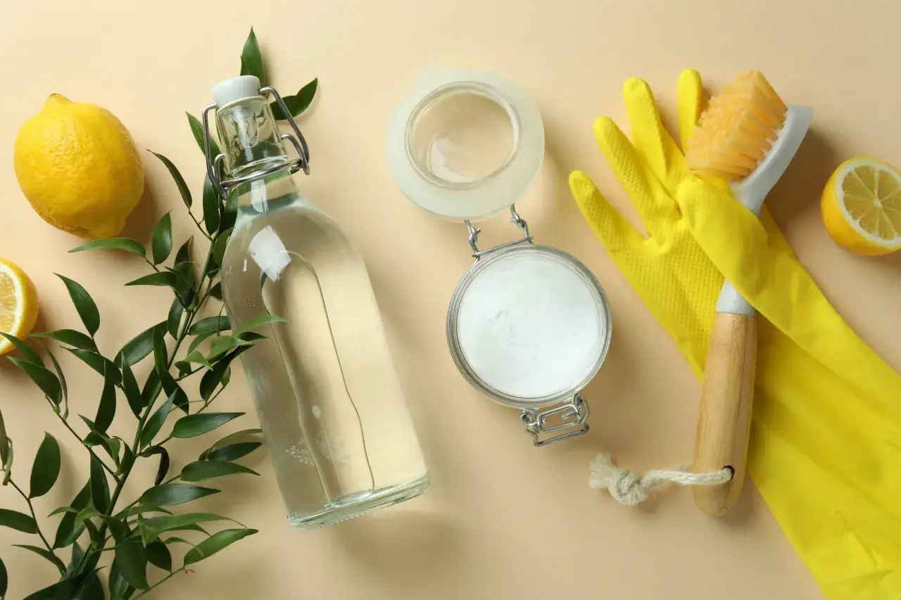 Naturalne środki do czyszczenia kuchni: cytryny, ocet, soda i szczotka pomogą uzyskać najlepsze sposoby na lśniące baterie kuchenne bez zacieków z twardej wody.